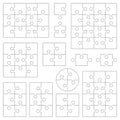 Jigsaw puzzle templates and pieces collection. Classic, accurate, transparent.